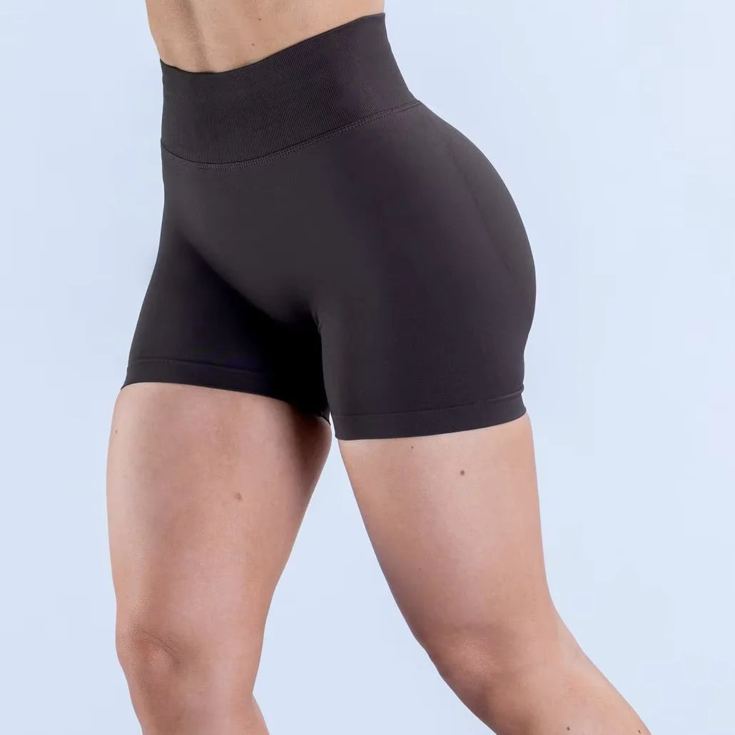 BLAZEMOVE Dynamic Shorts Gym Fitness Workout Clothes Pilates Sports Shorts High Waist Seamless Three Part Pants Yoga Shorts