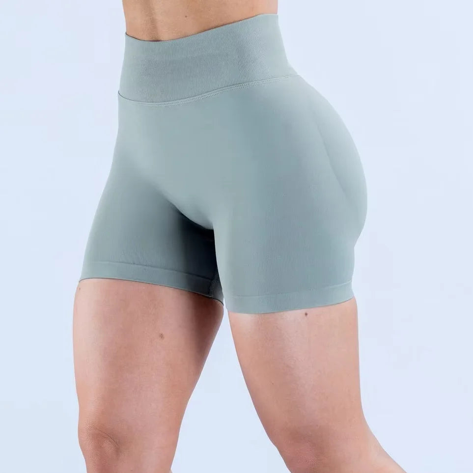 BLAZEMOVE Dynamic Shorts Gym Fitness Workout Clothes Pilates Sports Shorts High Waist Seamless Three Part Pants Yoga Shorts