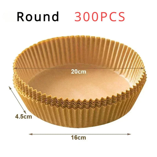 50/100PCS Air Fryer Disposable Paper Square Round Baking Paper Barbecue Plate NonStick Mat Kitchen Oven Oil Absorbing Paper Tool