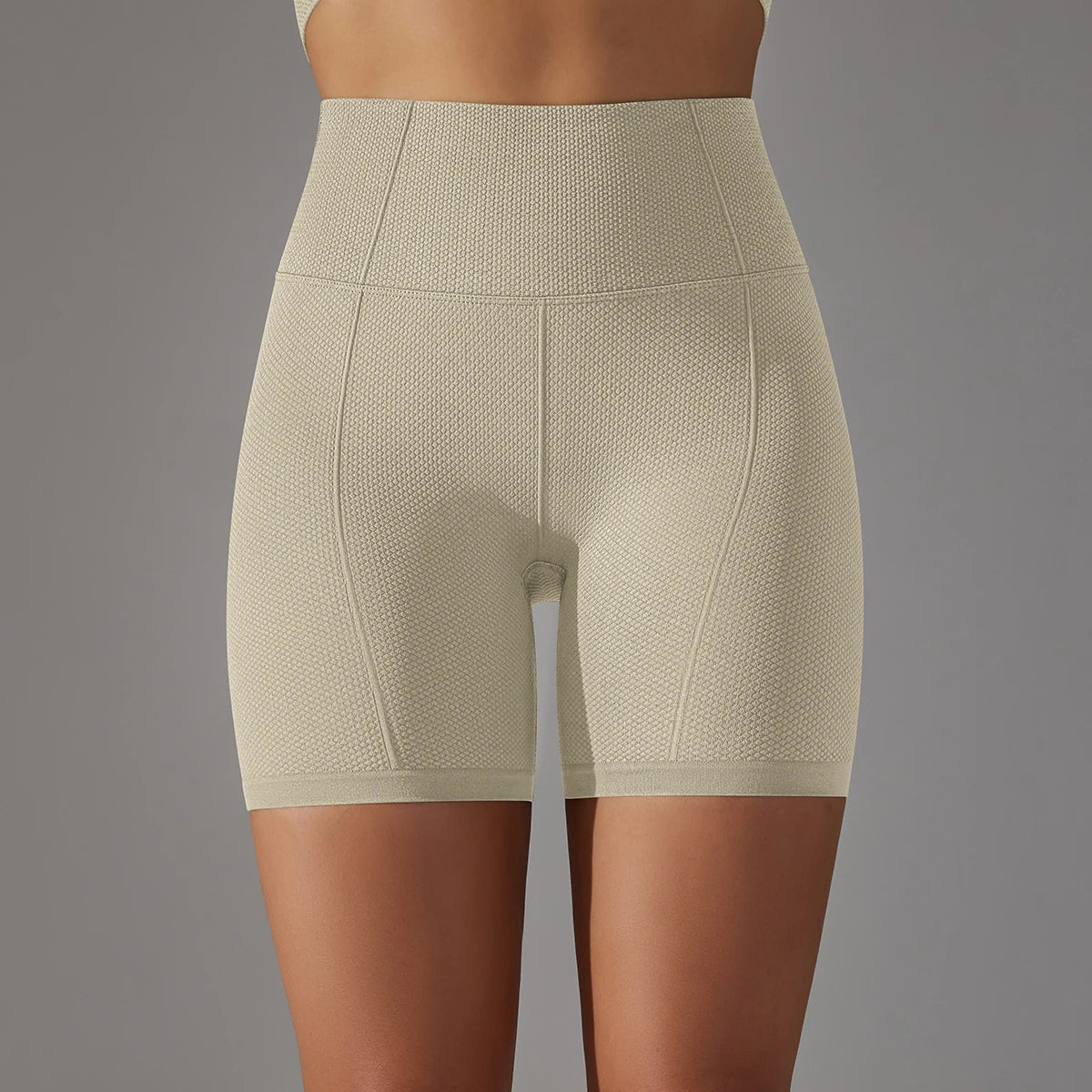 Seamless Yoga Shorts Checkered Pattern Breathable Fitness Shorts Gym Scrunch Butt Leggings Shorts Workout Sports Push Up Shorts