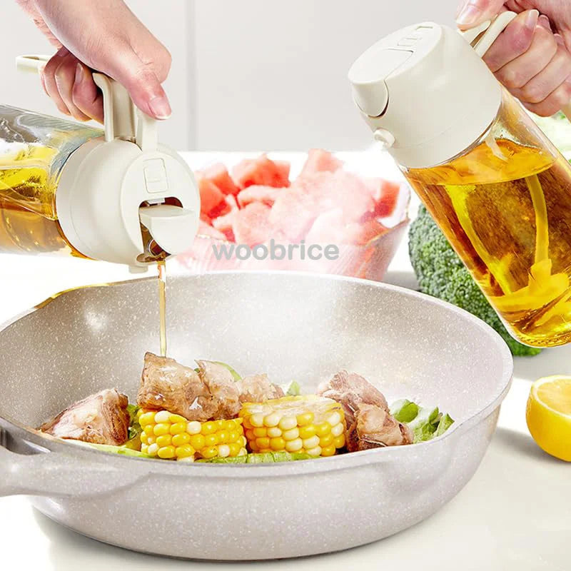 Oil Spray Plastic Household Kitchen Oil Spray Bottle Nebulizing Mist Filling Cooking Dual Use BBQ Camping Large Capacity