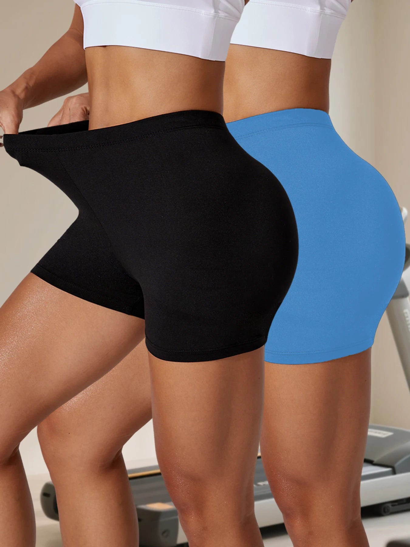 2 pack Super Soft Biker Shorts for Women, High Elasticity No See Through Workout Yoga Running Cycling Gym Fitness Sports Shorts