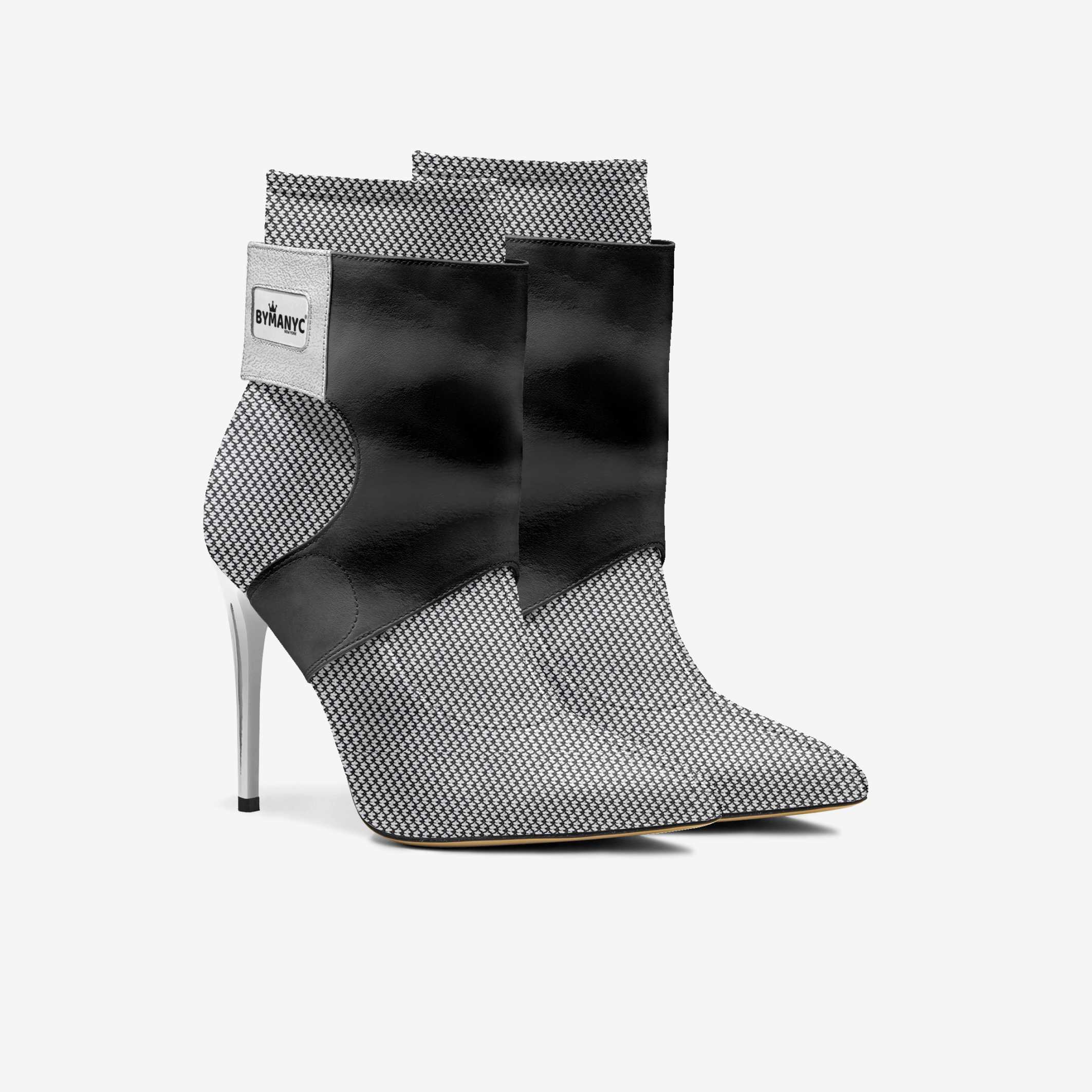 Limited Edition Vegan Stiletto Boots BYMANYC® New York Futurista Onyx