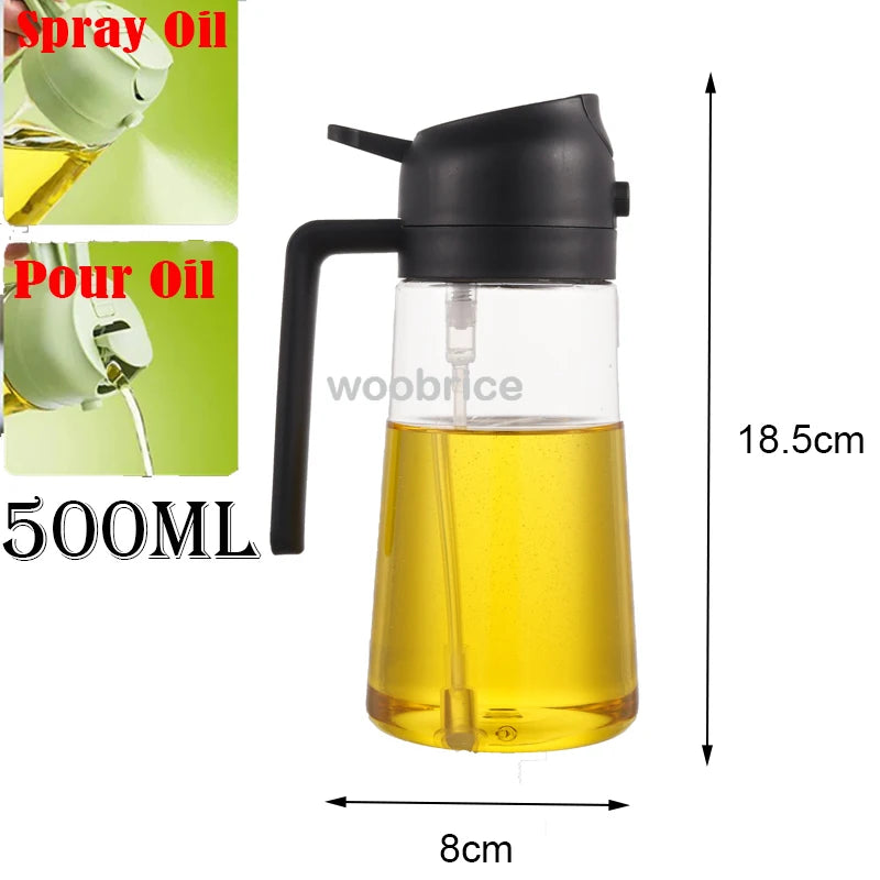 Oil Spray Plastic Household Kitchen Oil Spray Bottle Nebulizing Mist Filling Cooking Dual Use BBQ Camping Large Capacity