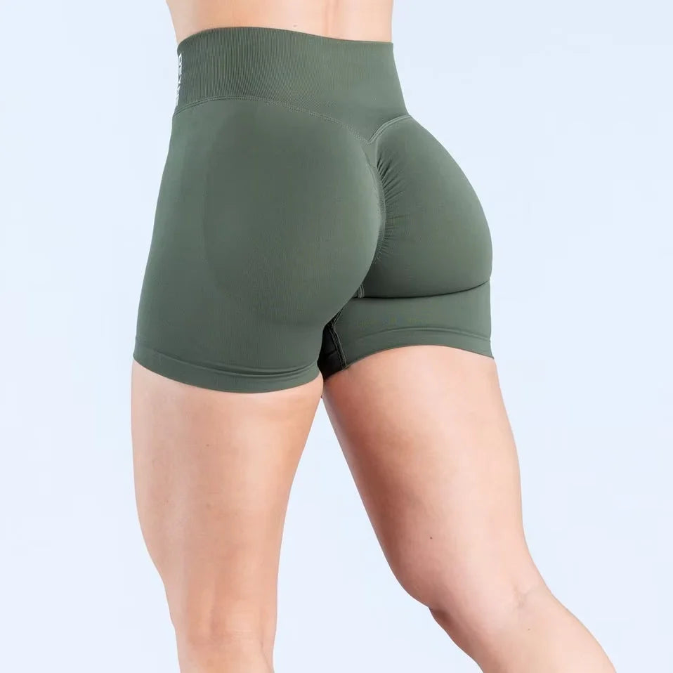 BLAZEMOVE Dynamic Shorts Gym Fitness Workout Clothes Pilates Sports Shorts High Waist Seamless Three Part Pants Yoga Shorts