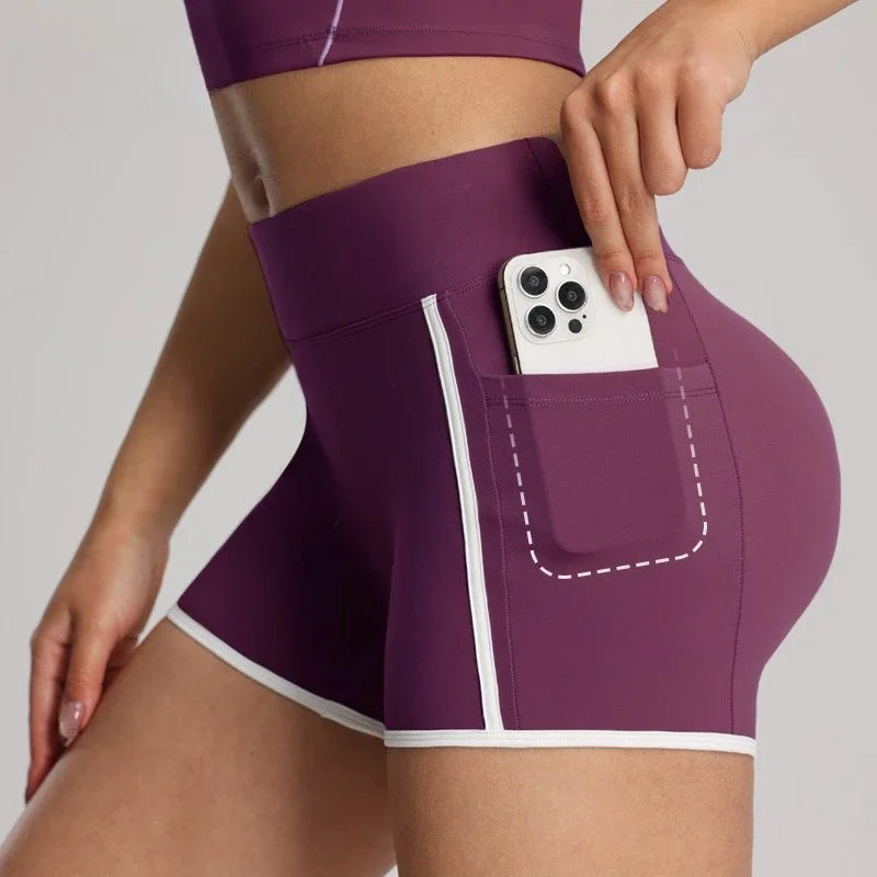 Women Gym Yoga Shorts Quick-drying Running Fitness Training Leggings Seamless Sports Leggings Women Breathable Workout Shorts
