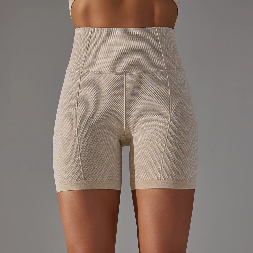 Seamless Yoga Shorts Checkered Pattern Breathable Fitness Shorts Gym Scrunch Butt Leggings Shorts Workout Sports Push Up Shorts
