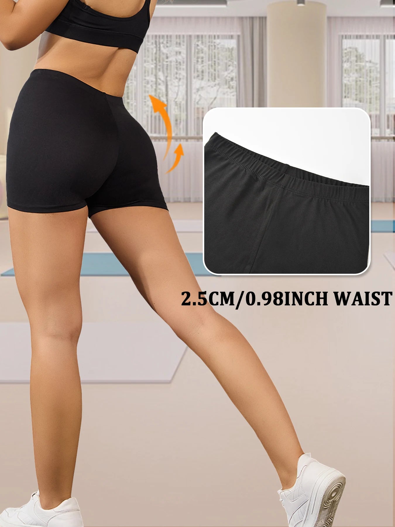 2 pack Super Soft Biker Shorts for Women, High Elasticity No See Through Workout Yoga Running Cycling Gym Fitness Sports Shorts