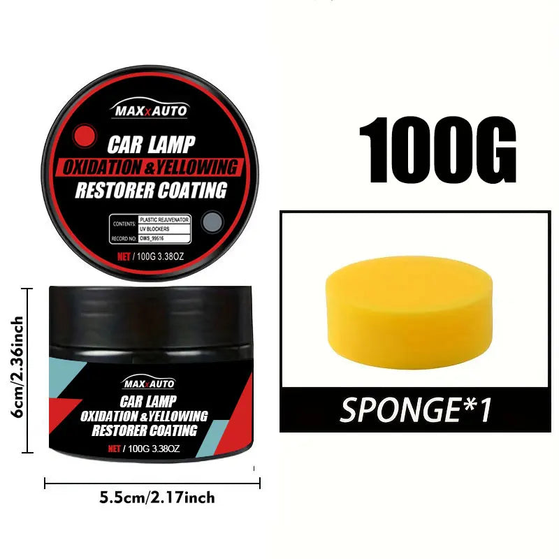 Car Headlight Restoration Polishing Kit - Scratch Remover and Oxidation Cleaning Repair Paste, Used for Polishing Car Headlights, Restoring Bright Shine
