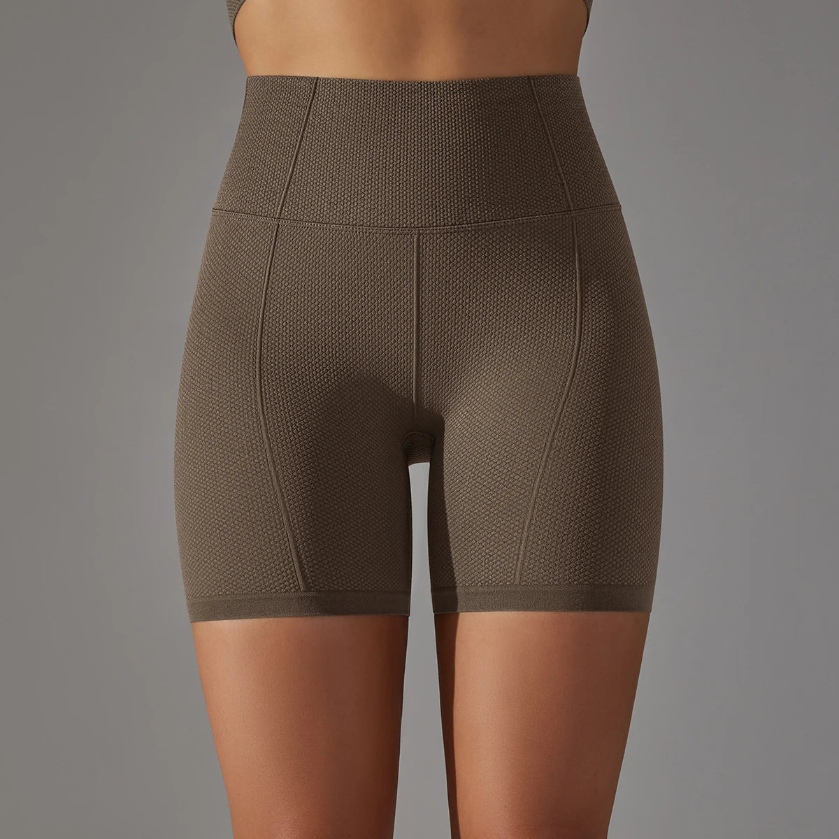 Seamless Yoga Shorts Checkered Pattern Breathable Fitness Shorts Gym Scrunch Butt Leggings Shorts Workout Sports Push Up Shorts