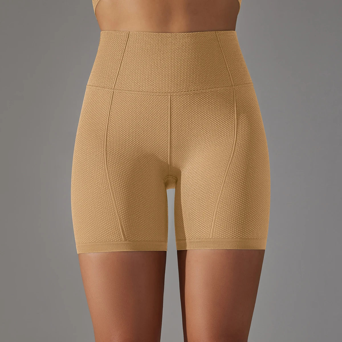 Seamless Yoga Shorts Checkered Pattern Breathable Fitness Shorts Gym Scrunch Butt Leggings Shorts Workout Sports Push Up Shorts
