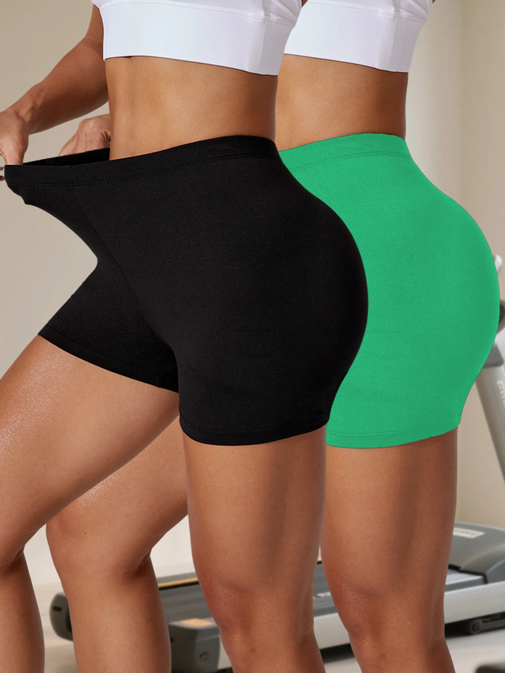 2 pack Super Soft Biker Shorts for Women, High Elasticity No See Through Workout Yoga Running Cycling Gym Fitness Sports Shorts