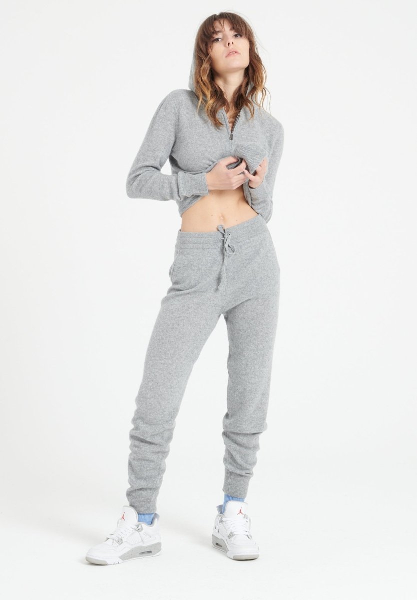 Pantalon femme en cachemire gris clair - LILLY 11