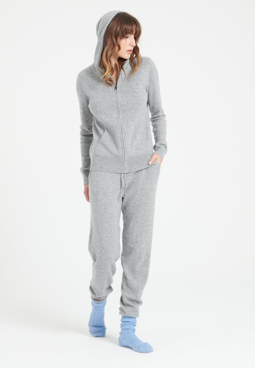 Pantalon femme en cachemire gris clair - LILLY 11