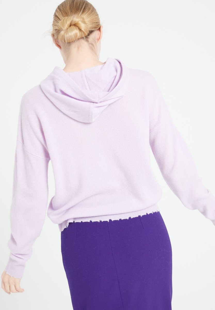 Sweat à capuche femme en cachemire lilas - MIA 16