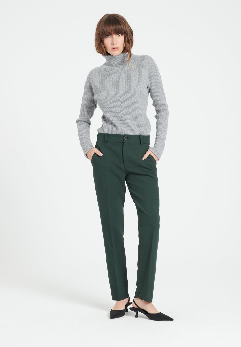 Pull col roulé femme en cachemire gris clair - MIA 5